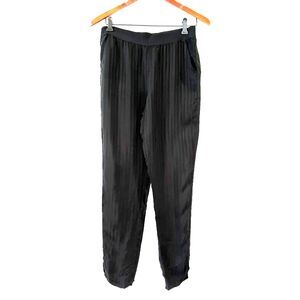 Joe's Black Lightweight Pull On Pants Black Stripes Small Work Office